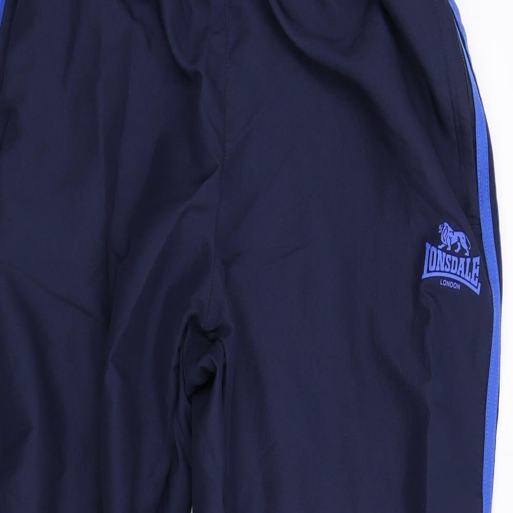 Lonsdale Mens Blue Striped  Sweatpants Trousers Size M L31 in