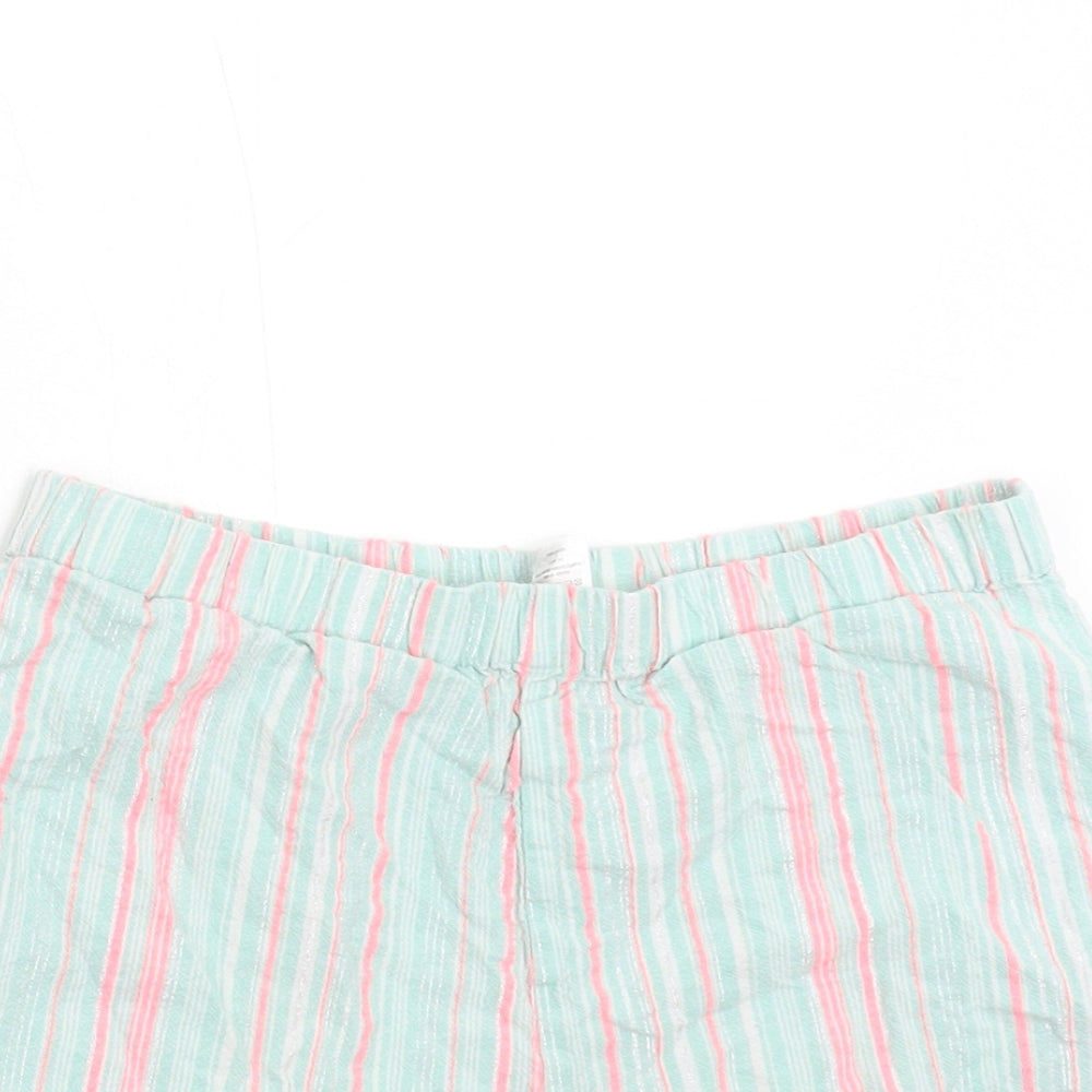 George Girls Green Striped  Utility Shorts Size 9-10 Years