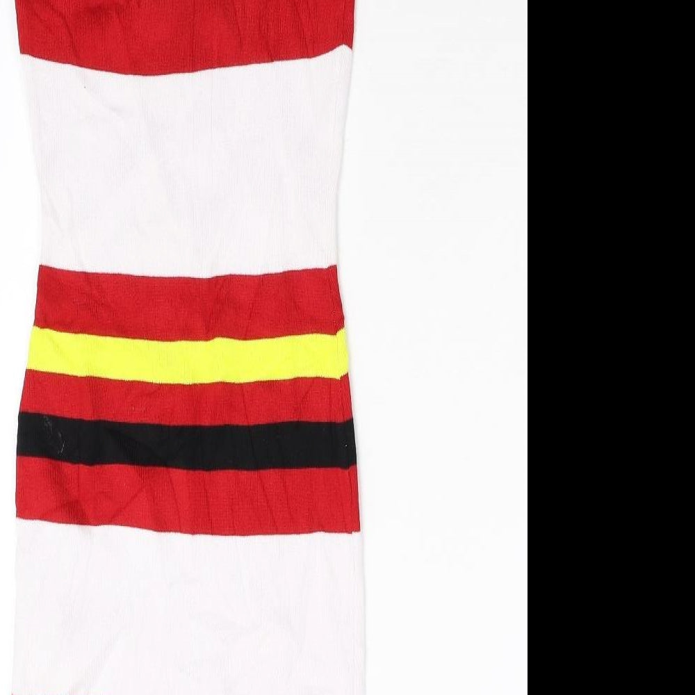 LU NYC Womens Multicoloured Colourblock Knit Jumper Dress  Size M
