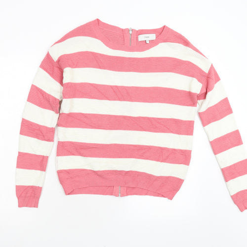 NEXT Womens Pink Striped Knit Pullover Jumper Size 8