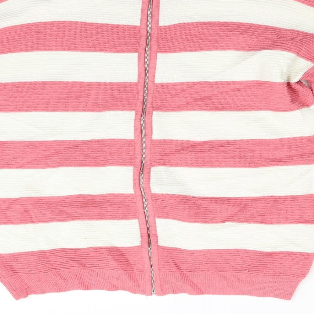 NEXT Womens Pink Striped Knit Pullover Jumper Size 8