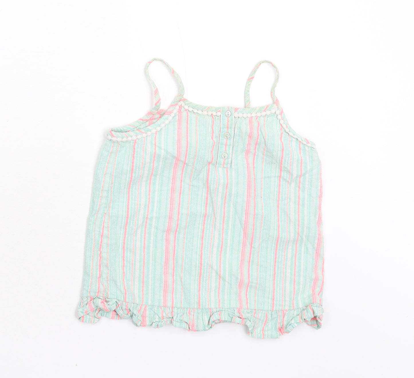 George Girls Green Striped  Basic Tank Size 9-10 Years