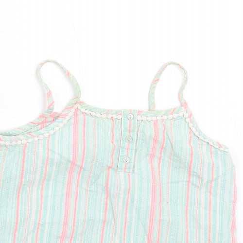 George Girls Green Striped  Basic Tank Size 9-10 Years