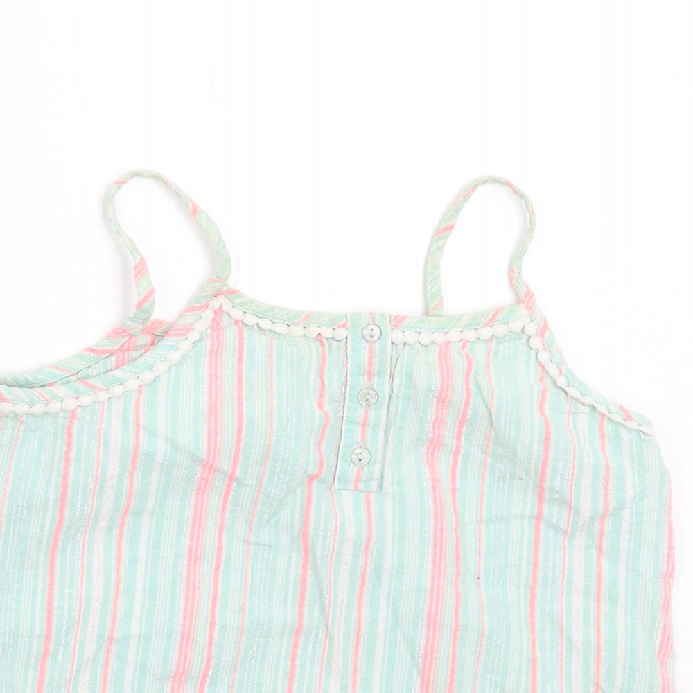 George Girls Green Striped  Basic Tank Size 9-10 Years
