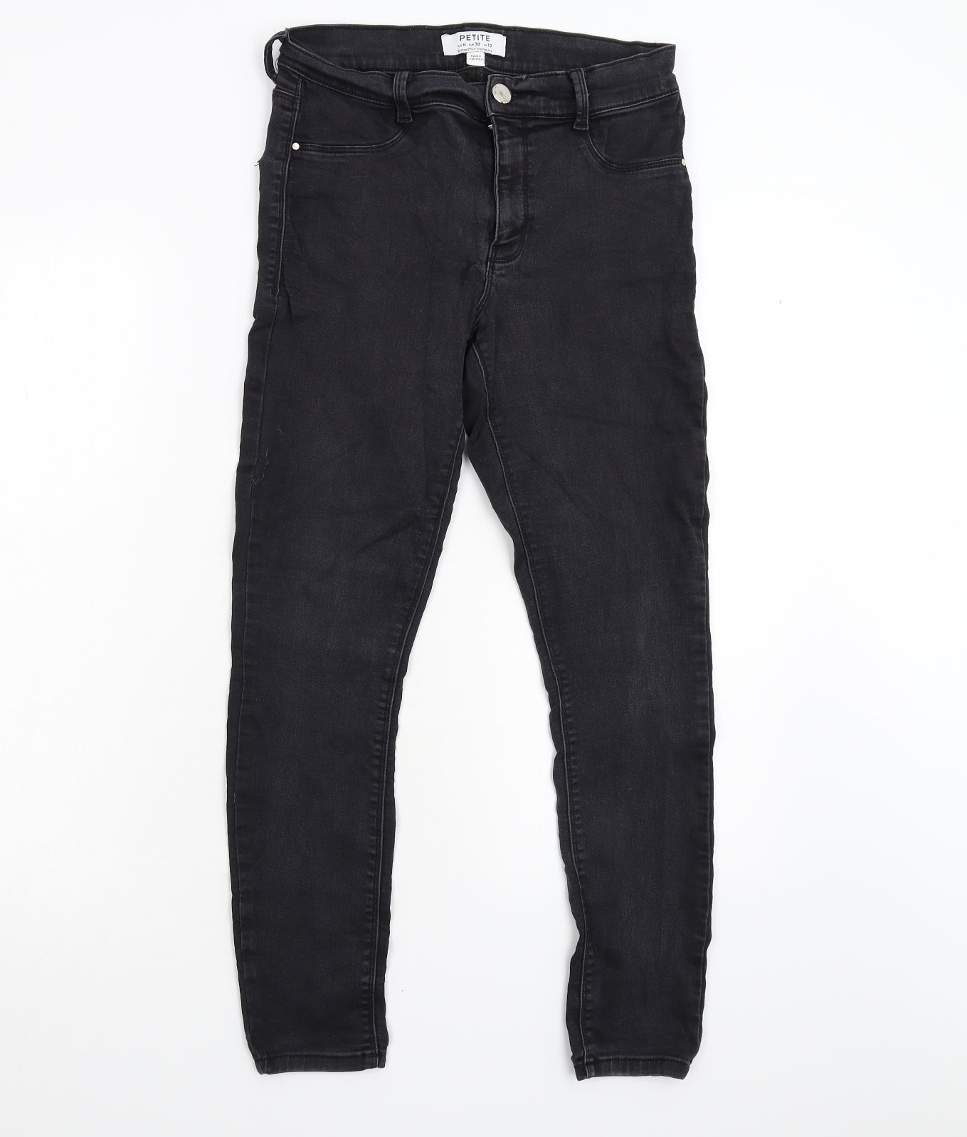 Dorothy Perkins Womens Black  Denim Skinny Jeans Size 10 L26 in