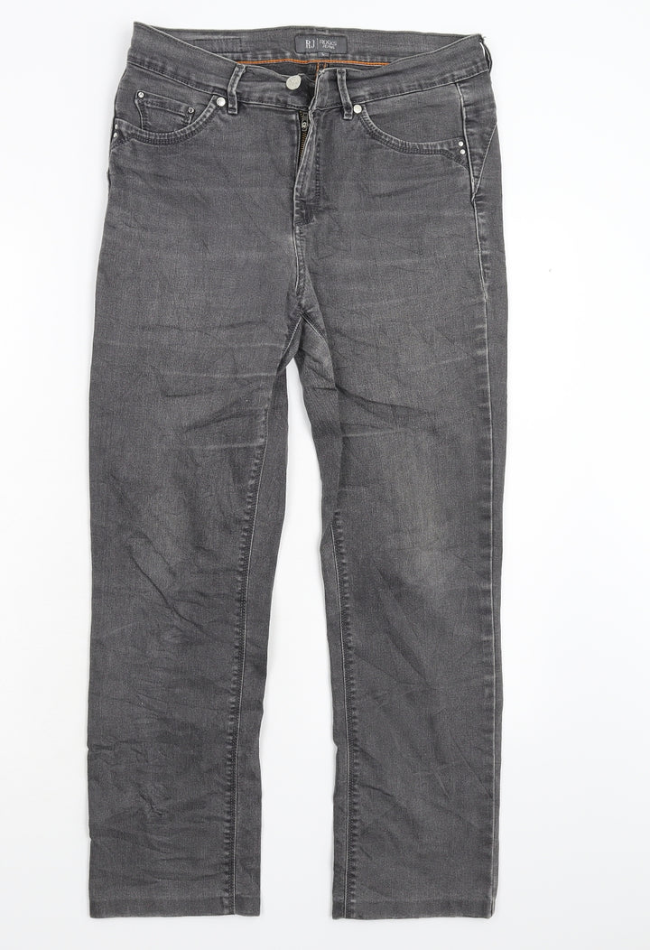 RJ Simply ROCKS Womens Grey  Denim Straight Jeans Size 32 L27 in
