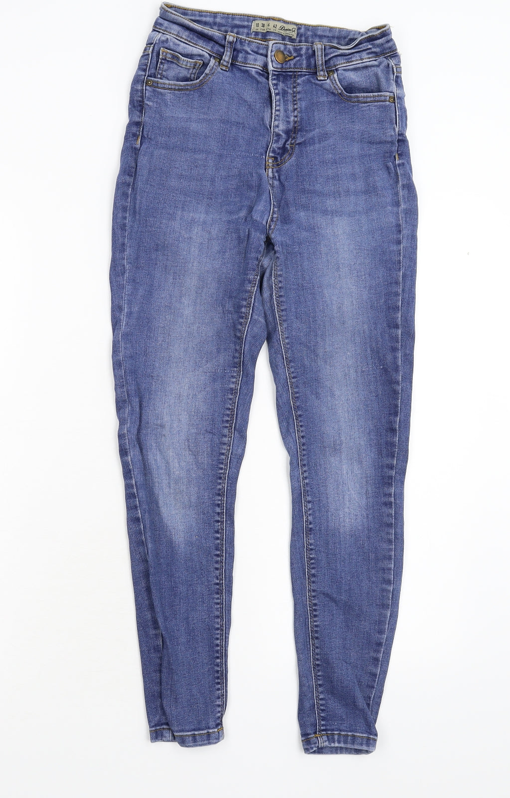 Primark Womens Blue  Denim Tapered Jeans Size 10 L25 in