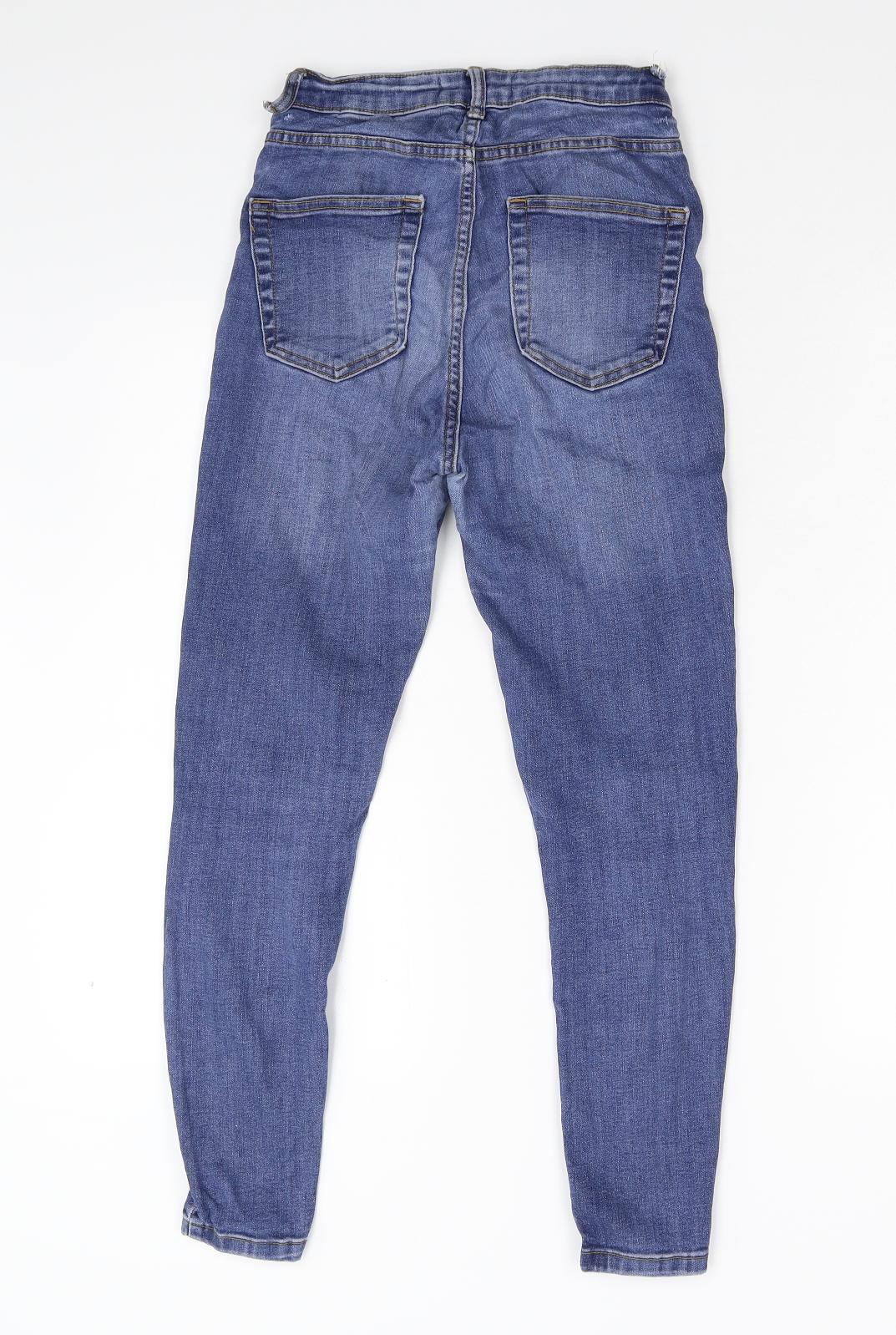 Primark Womens Blue  Denim Tapered Jeans Size 10 L25 in