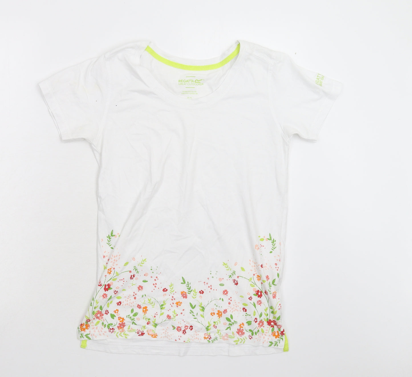 Regatta Womens White Floral  Basic T-Shirt Size 10