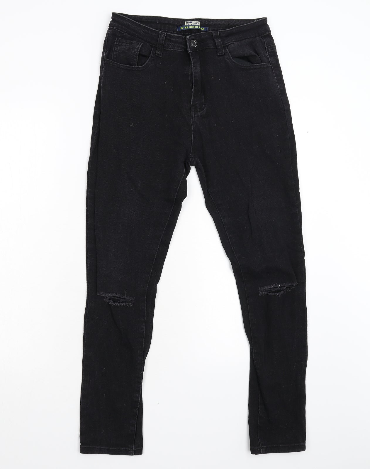Top Trends Womens Black  Denim Skinny Jeans Size 12 L28 in