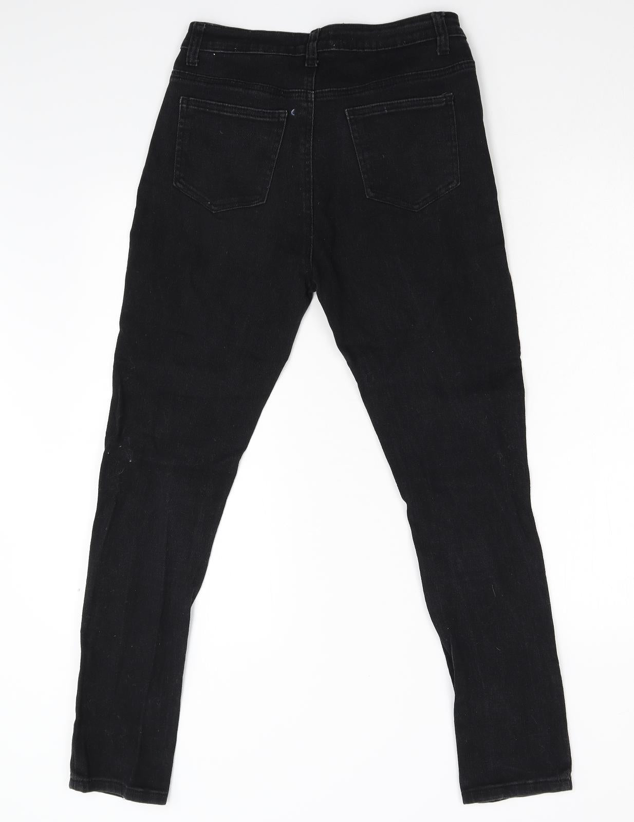 Top Trends Womens Black  Denim Skinny Jeans Size 12 L28 in