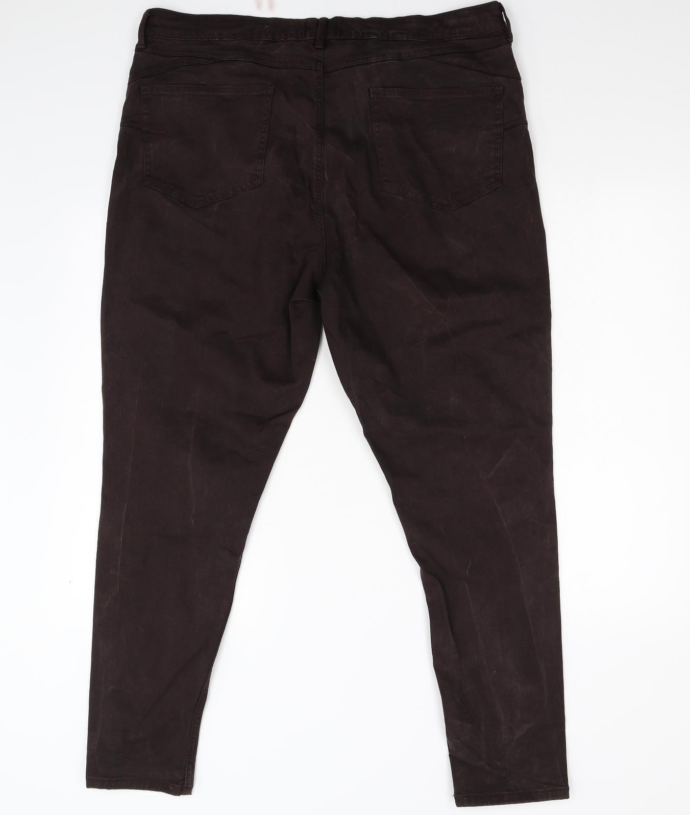 F&F Womens Brown  Denim Tapered Jeans Size 20 L29 in