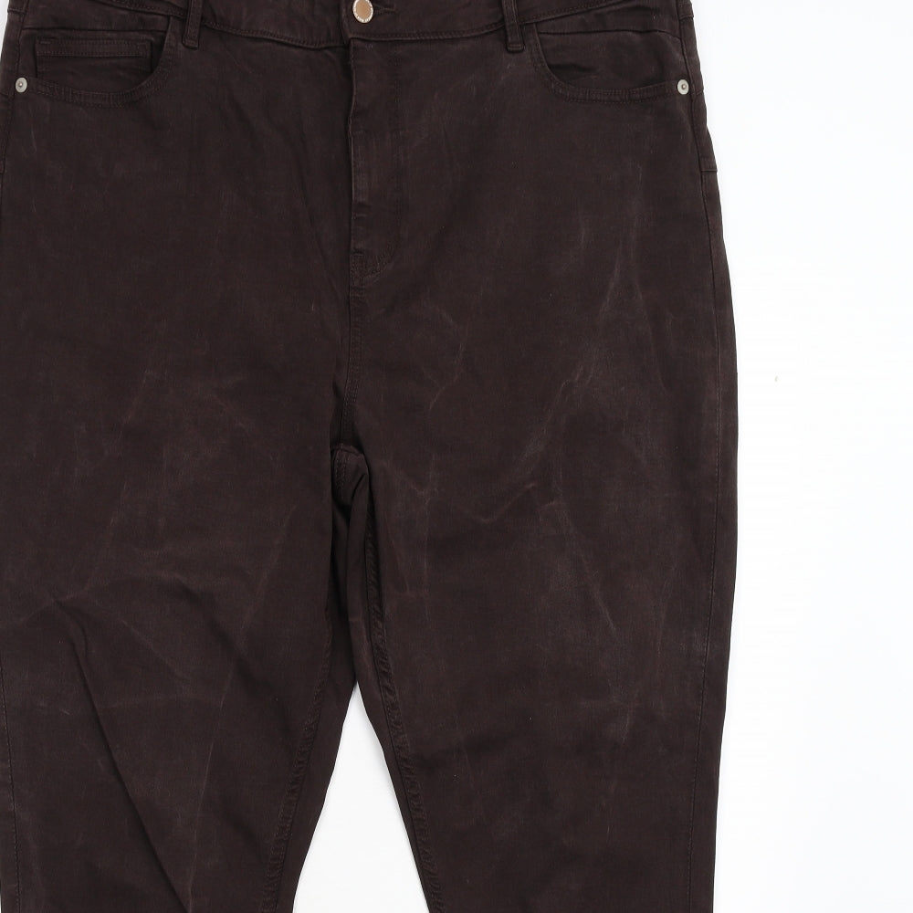 F&F Womens Brown  Denim Tapered Jeans Size 20 L29 in