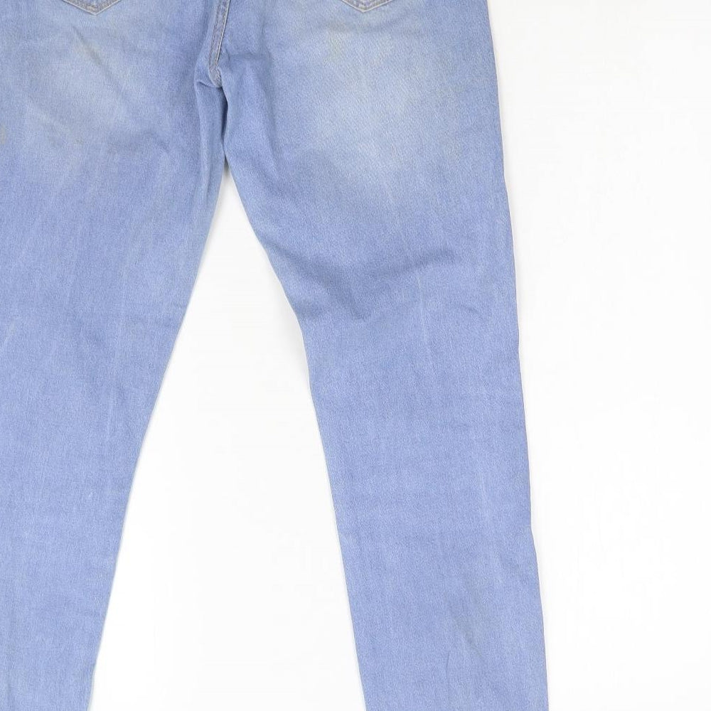 Zara Womens Blue  Denim Tapered Jeans Size 14 L31 in