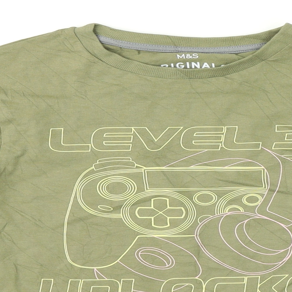 M&S Boys Green   Pullover Jumper Size 10-11 Years