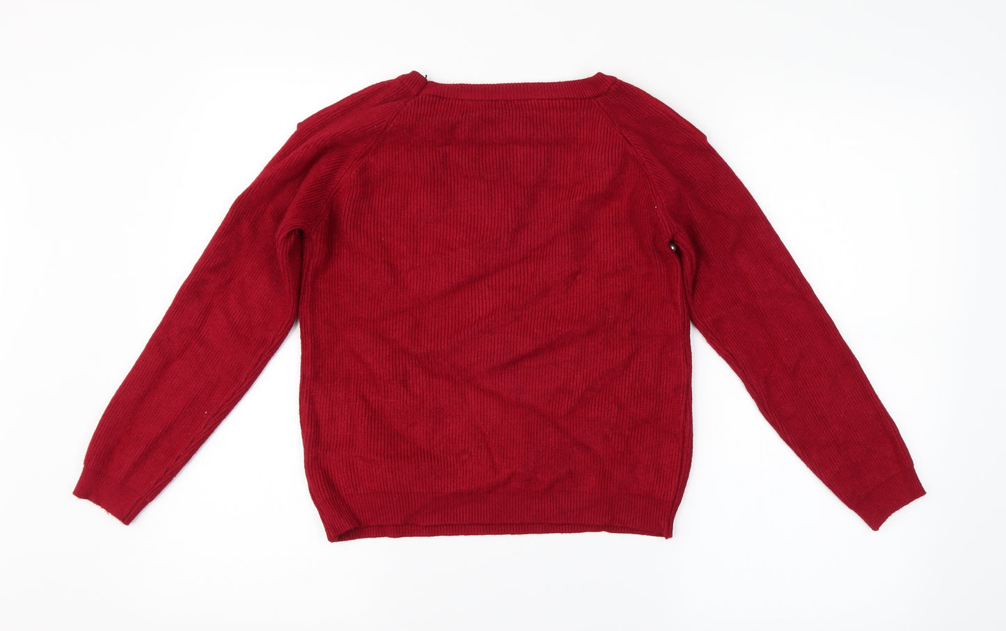 Preworn Womens Red   Pullover Jumper   - Pearl detail