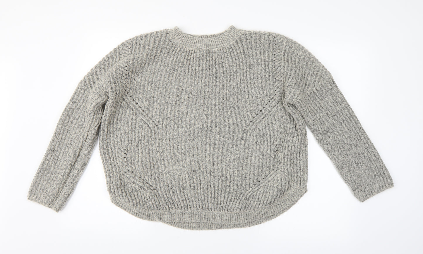 Only Womens Grey Striped  Pullover Jumper Size L