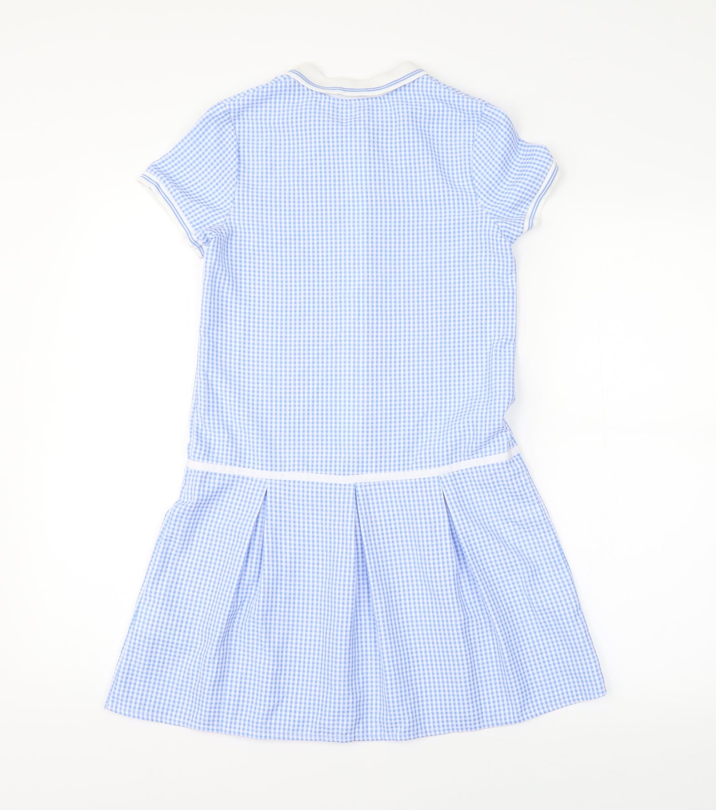 George Girls Blue Check  Shirt Dress  Size 9-10 Years
