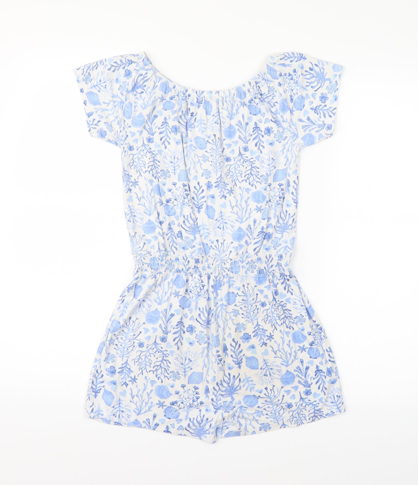 Nutmeg Girls Blue Floral  Playsuit One-Piece Size 9-10 Years