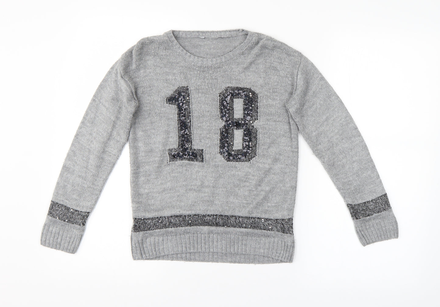 George Girls Grey   Pullover Jumper Size 5-6 Years