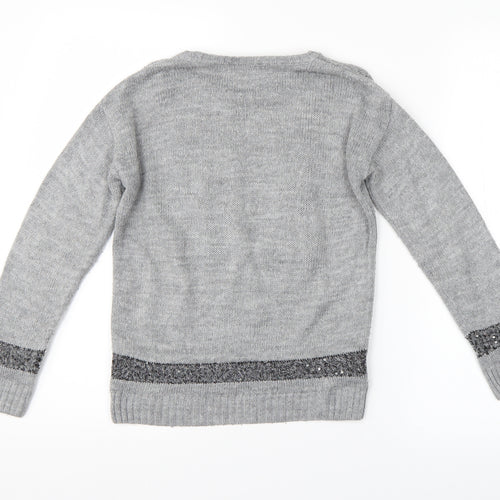 George Girls Grey   Pullover Jumper Size 5-6 Years