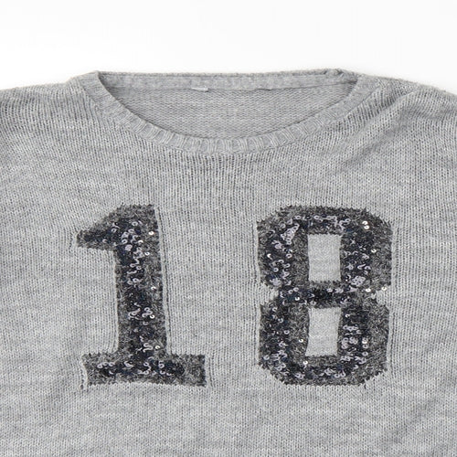 George Girls Grey   Pullover Jumper Size 5-6 Years