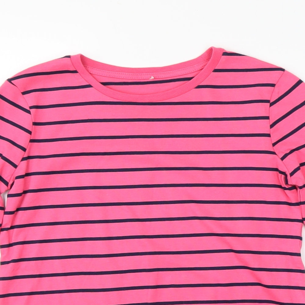 George Girls Pink Striped  Basic T-Shirt Size 9-10 Years