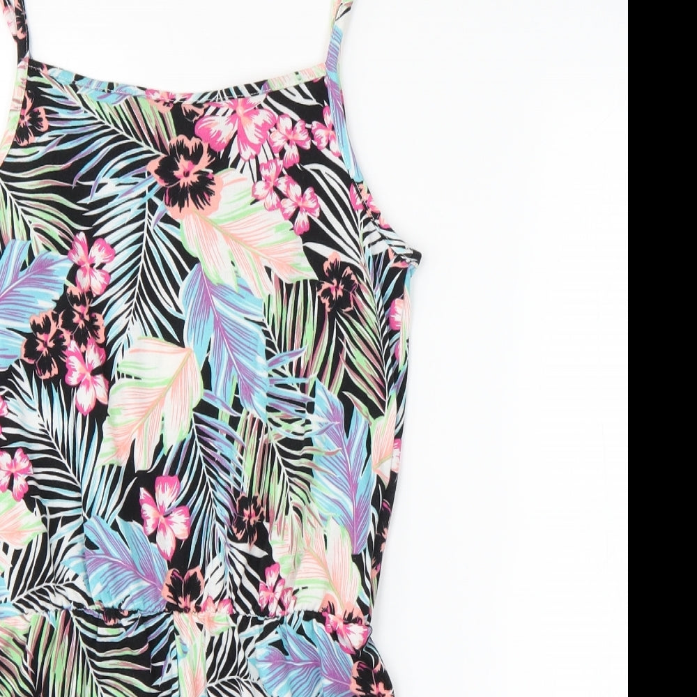 Primark Girls Multicoloured Floral  Playsuit One-Piece Size 10-11 Years