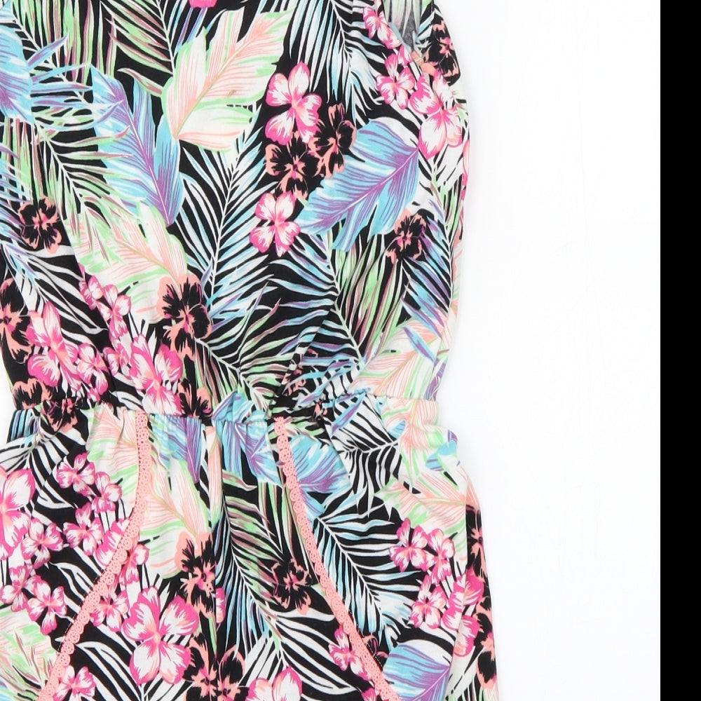 Primark Girls Multicoloured Floral  Playsuit One-Piece Size 10-11 Years