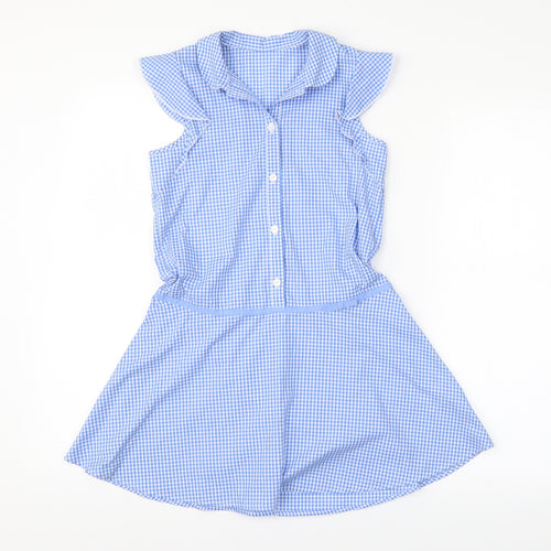 George Girls Blue Check  A-Line  Size 7-8 Years  - School uniform
