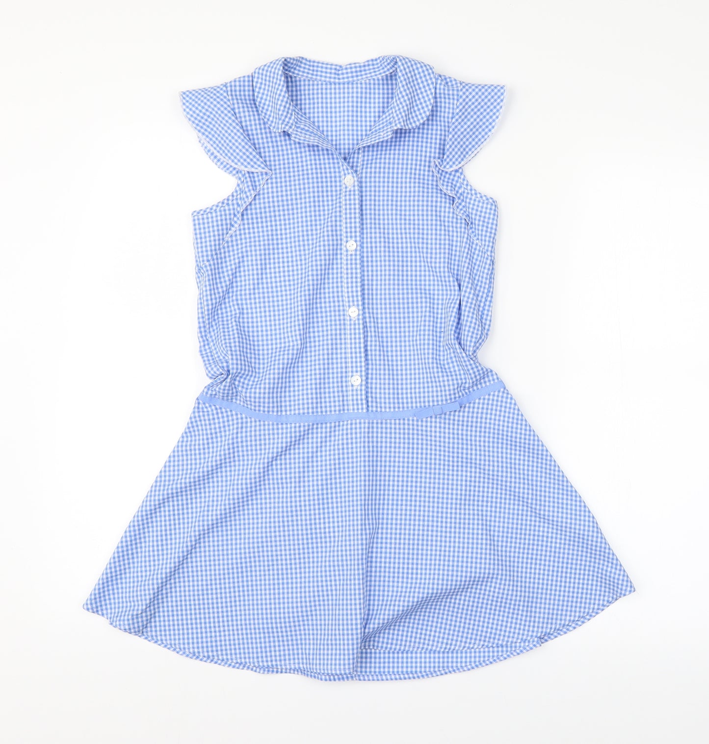 George Girls Blue Check  A-Line  Size 7-8 Years  - School uniform