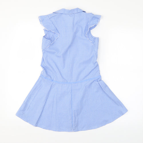 George Girls Blue Check  A-Line  Size 7-8 Years  - School uniform