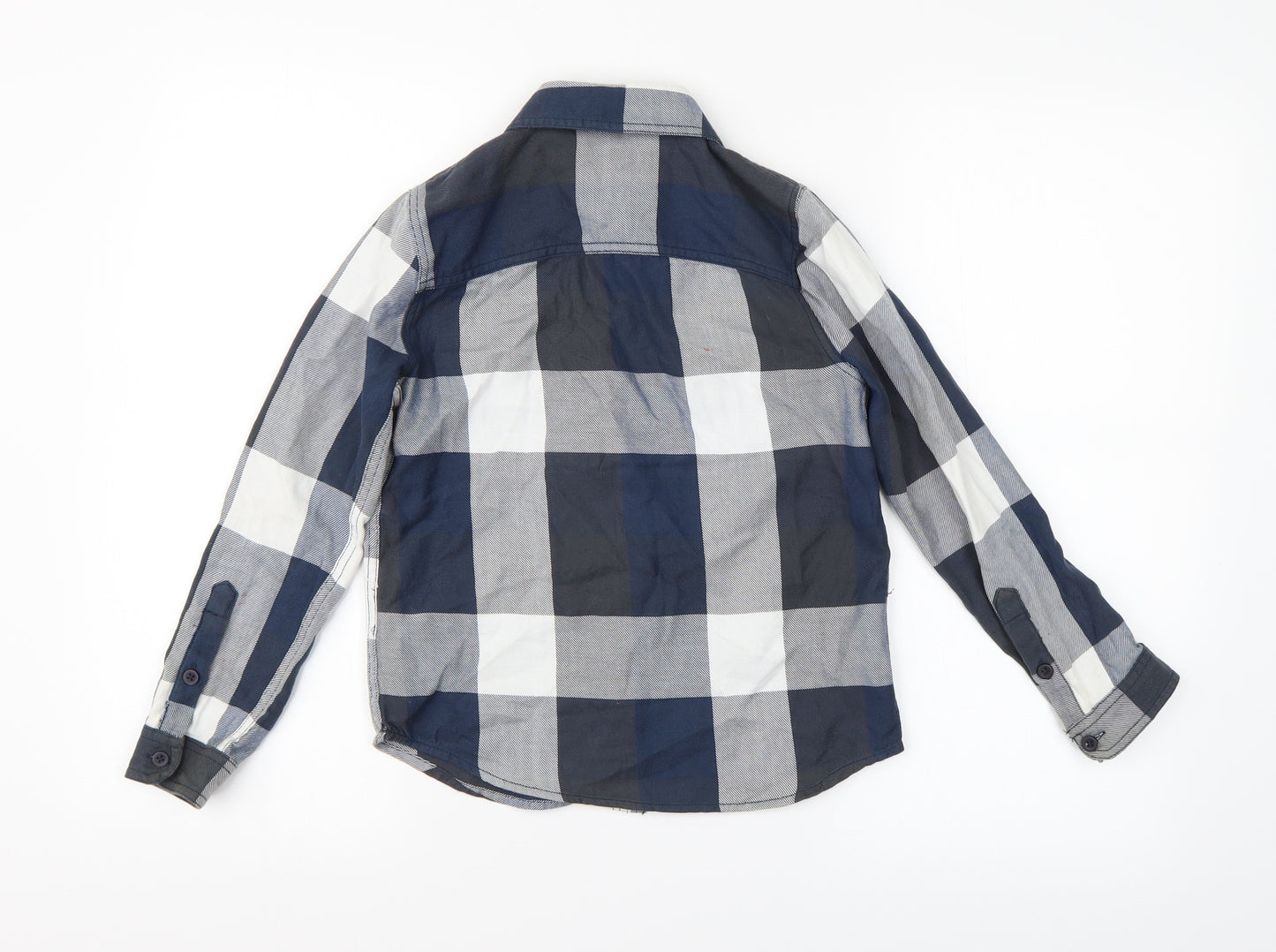 F&F Boys Blue Check  Basic Button-Up Size 7-8 Years
