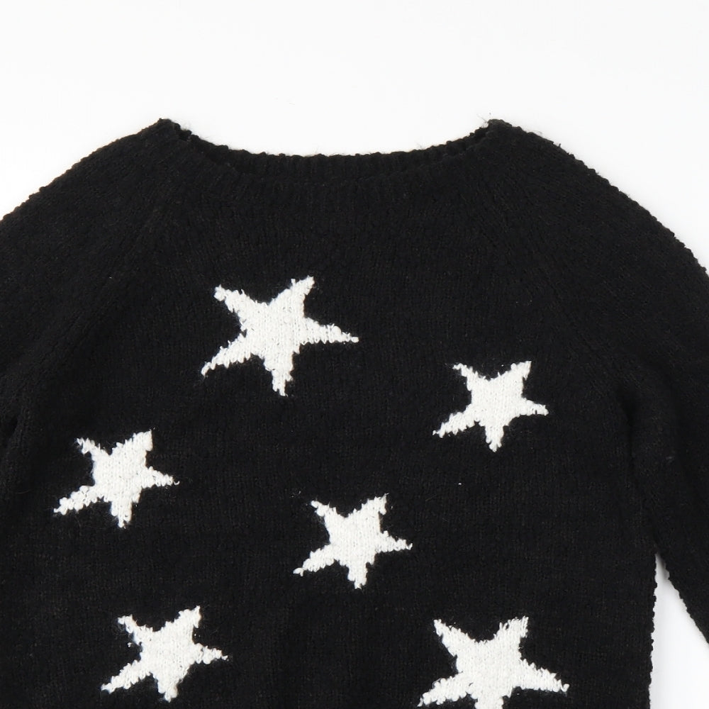 NEXT Girls Black   Pullover Jumper Size 12 Years  - Star