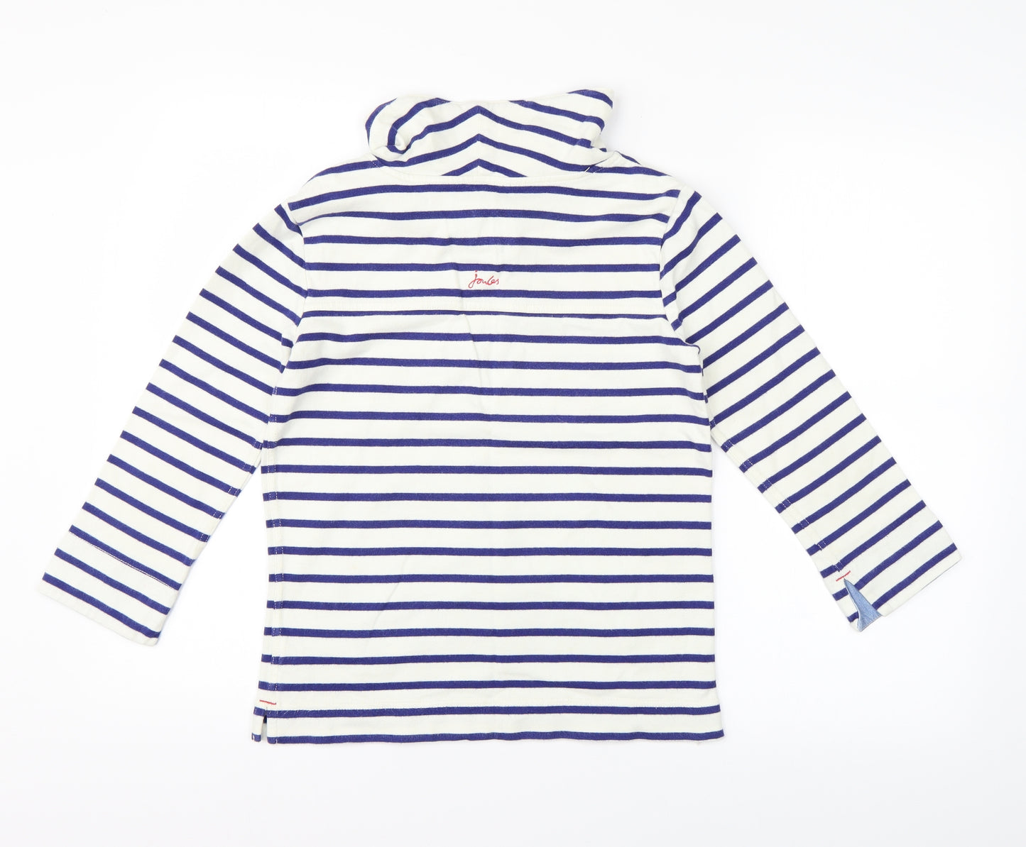 Joules Girls White Striped  Pullover Jumper Size 11-12 Years