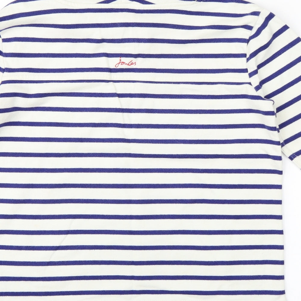 Joules Girls White Striped  Pullover Jumper Size 11-12 Years