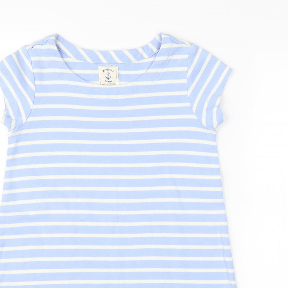 Joules Girls Blue Striped  Pullover Jumper Size 7-8 Years