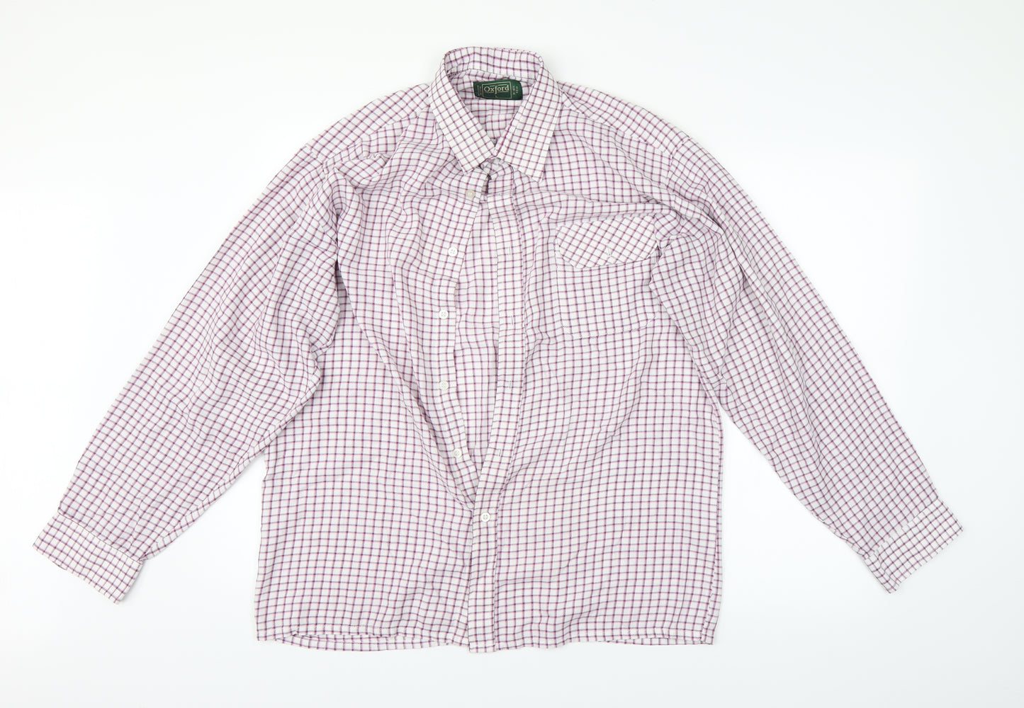 Oxford Mens Multicoloured Check   Button-Up Size L