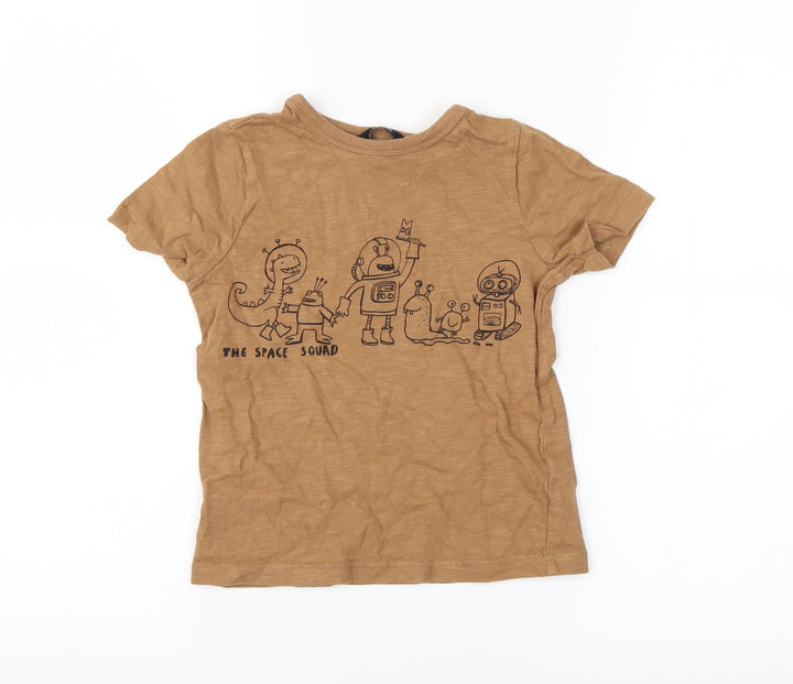 George Boys Brown   Basic T-Shirt Size 3-4 Years  - Space