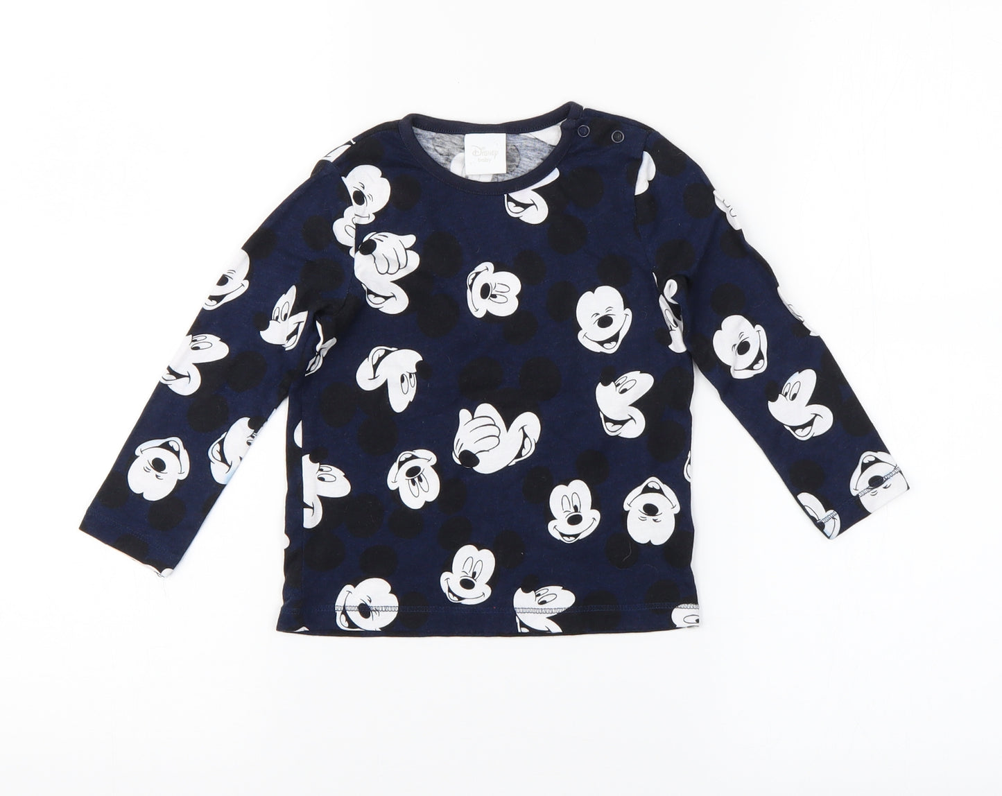 Disney Baby Baby Blue Animal Print  Basic T-Shirt Size 12-18 Months  - Mickey Mouse