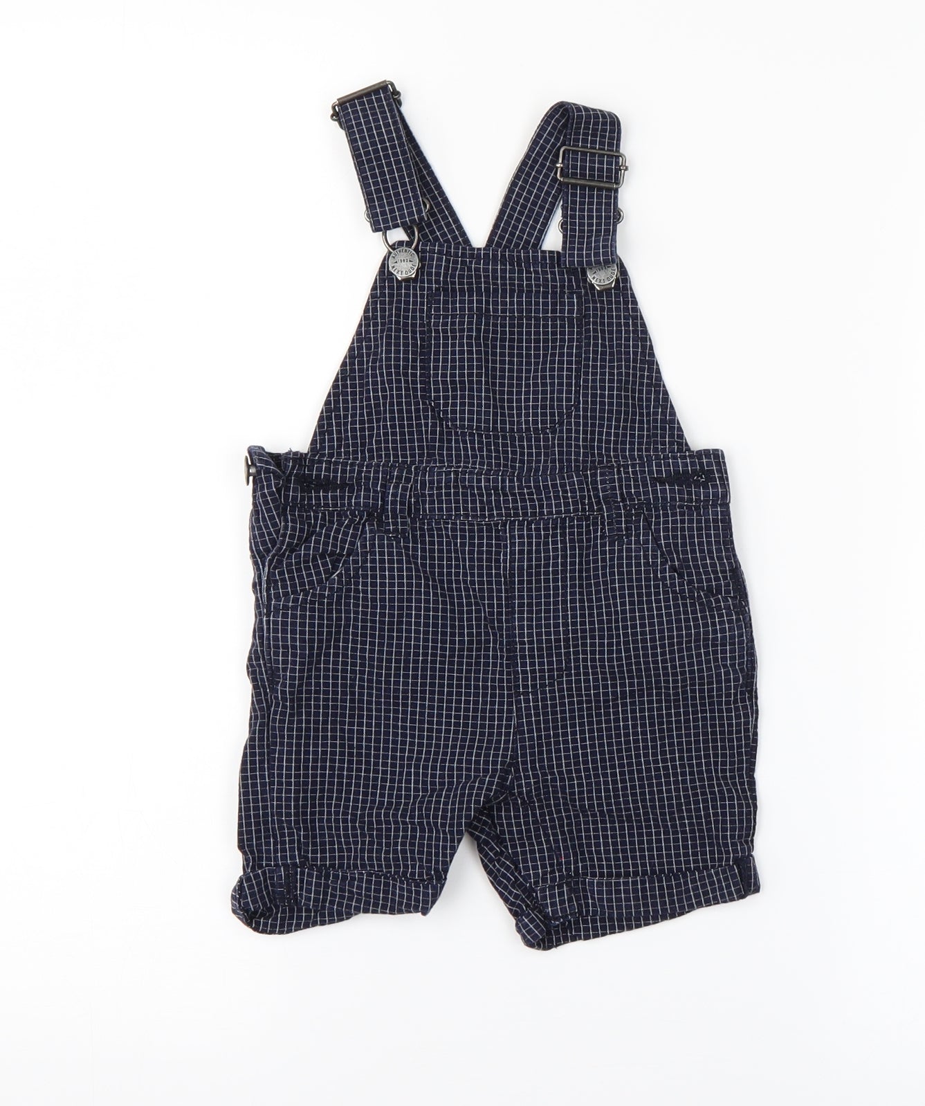 NEXT Baby Blue Check  Dungaree One-Piece Size 12-18 Months