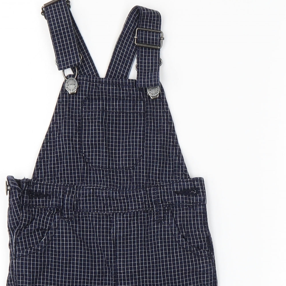 NEXT Baby Blue Check  Dungaree One-Piece Size 12-18 Months