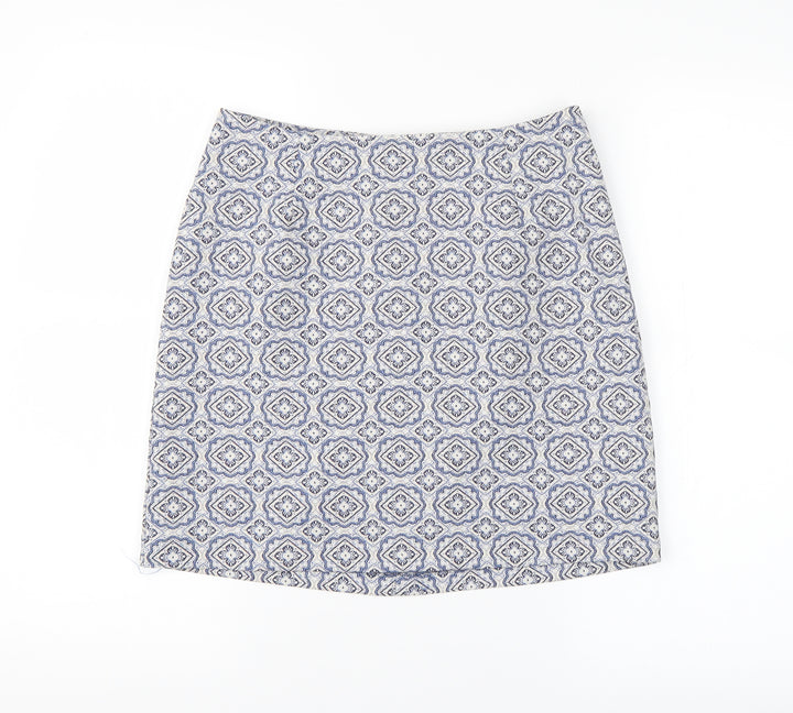 New Look Womens Blue Argyle/Diamond  A-Line Set Size 8