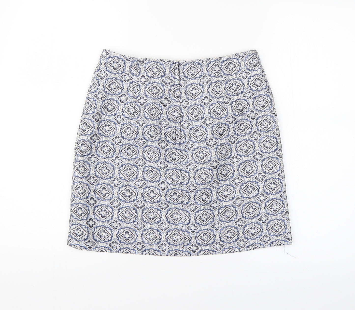 New Look Womens Blue Argyle/Diamond  A-Line Set Size 8