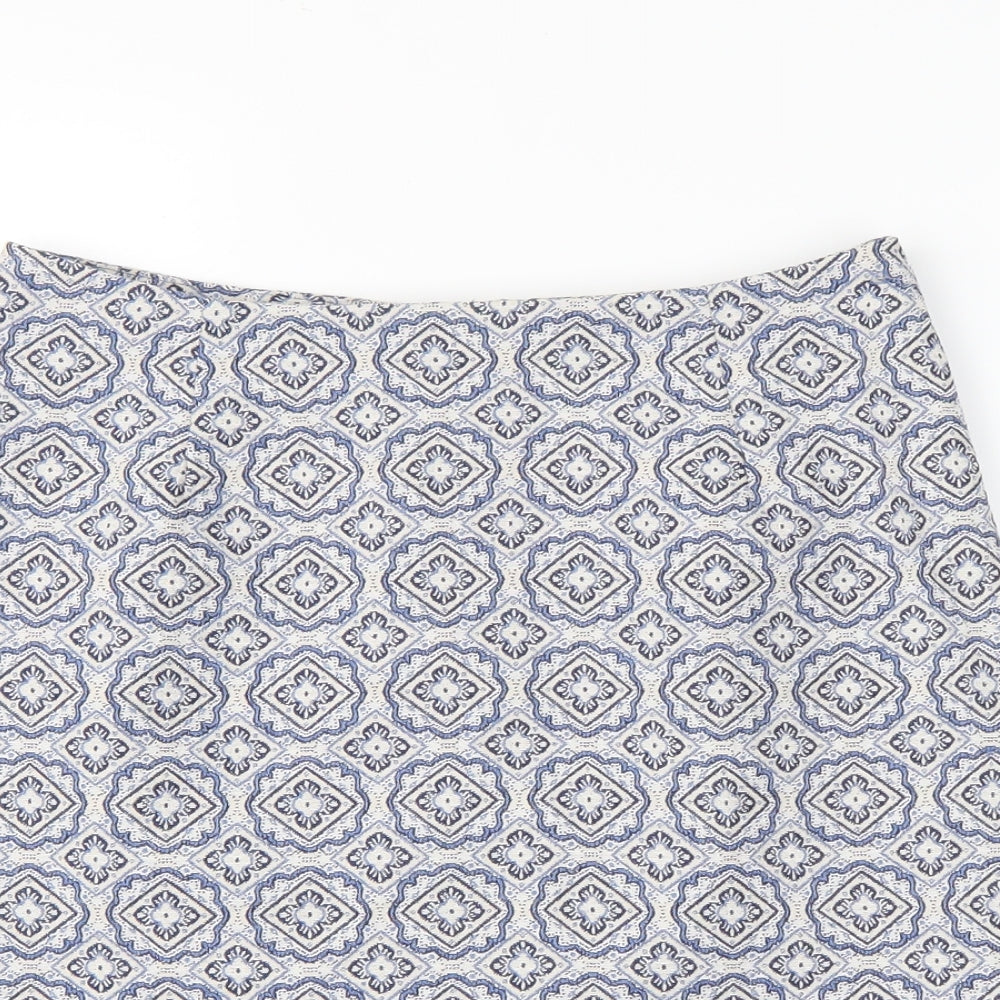 New Look Womens Blue Argyle/Diamond  A-Line Set Size 8