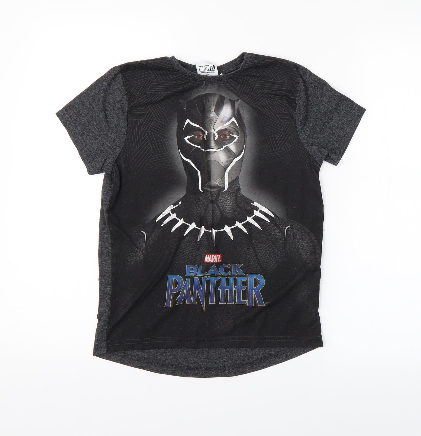 Preworn Boys Black   Basic T-Shirt Size 8-9 Years  - Black Panther