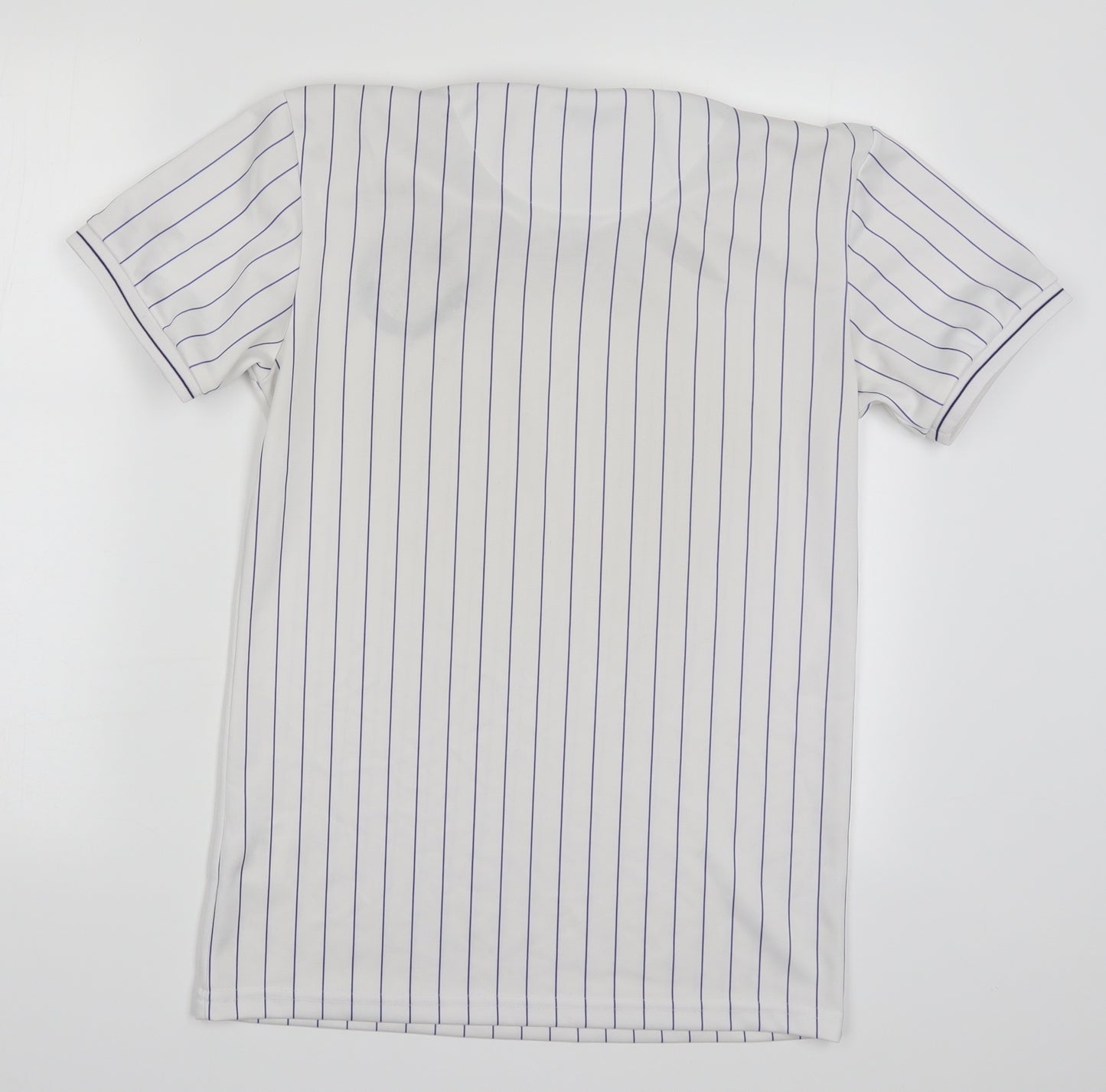 Cafe Mambo Mens White Striped   T-Shirt Size S  - Blue Stripes