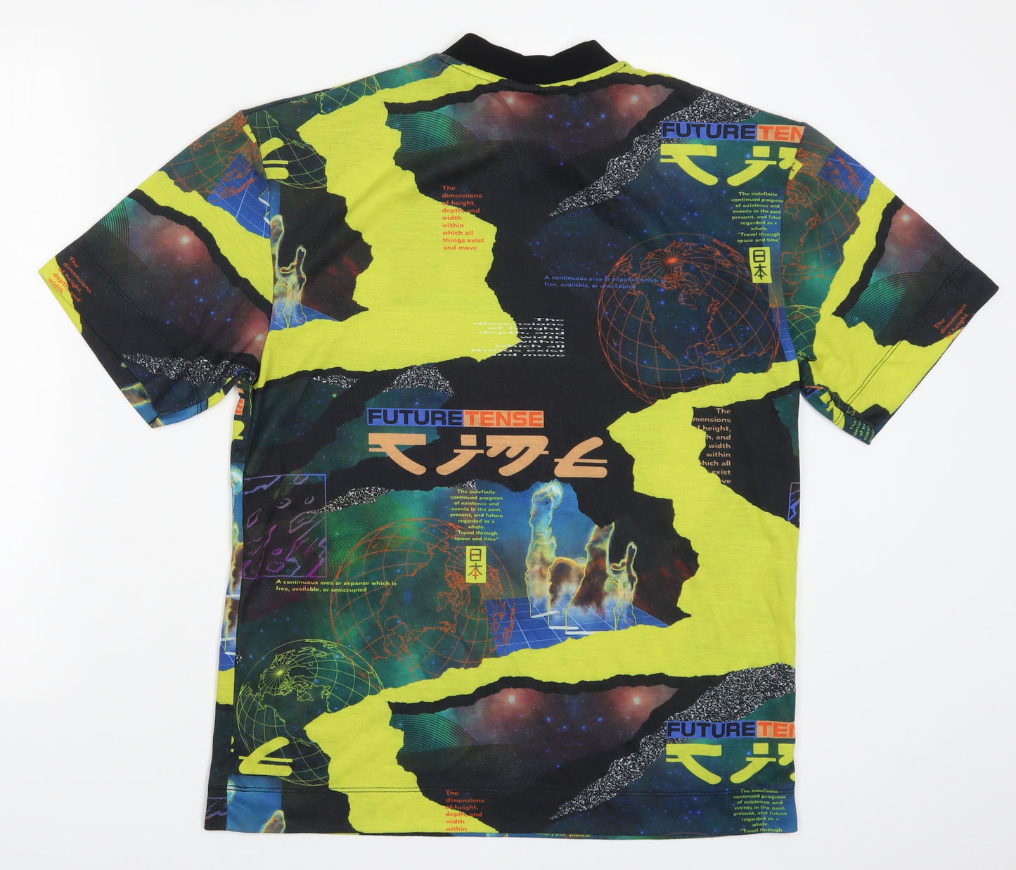 COLLUSION Mens Multicoloured Geometric   T-Shirt Size S  - Future Tense
