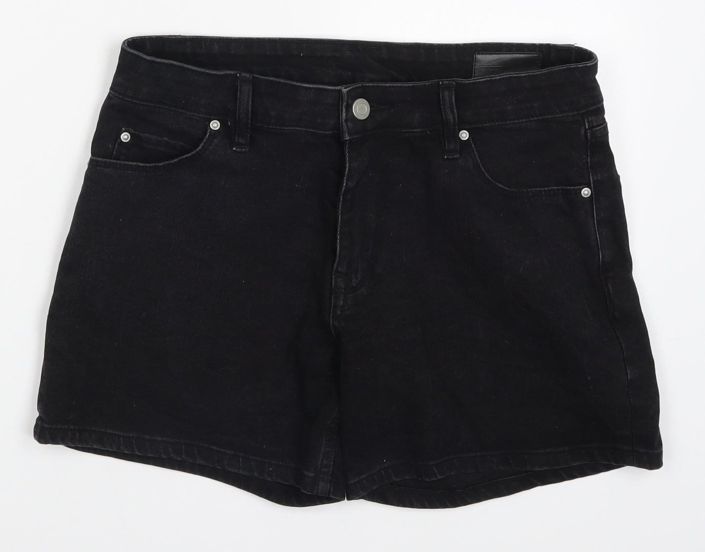 ASOS Womens Black  Denim Biker Shorts Size 30