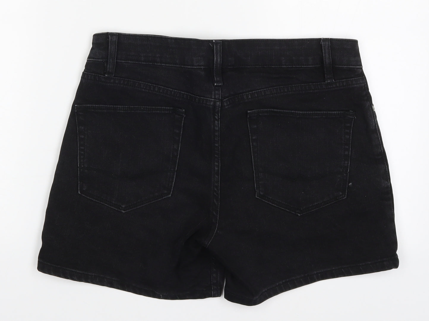 ASOS Womens Black  Denim Biker Shorts Size 30